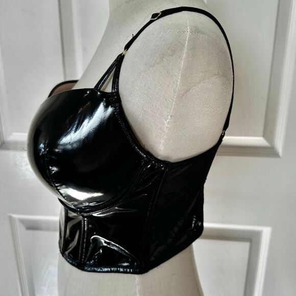 Victoria’s Secret Very Sexy Faux Patent Leather Push-Up Corset Top 34D - Picture 4 of 12
